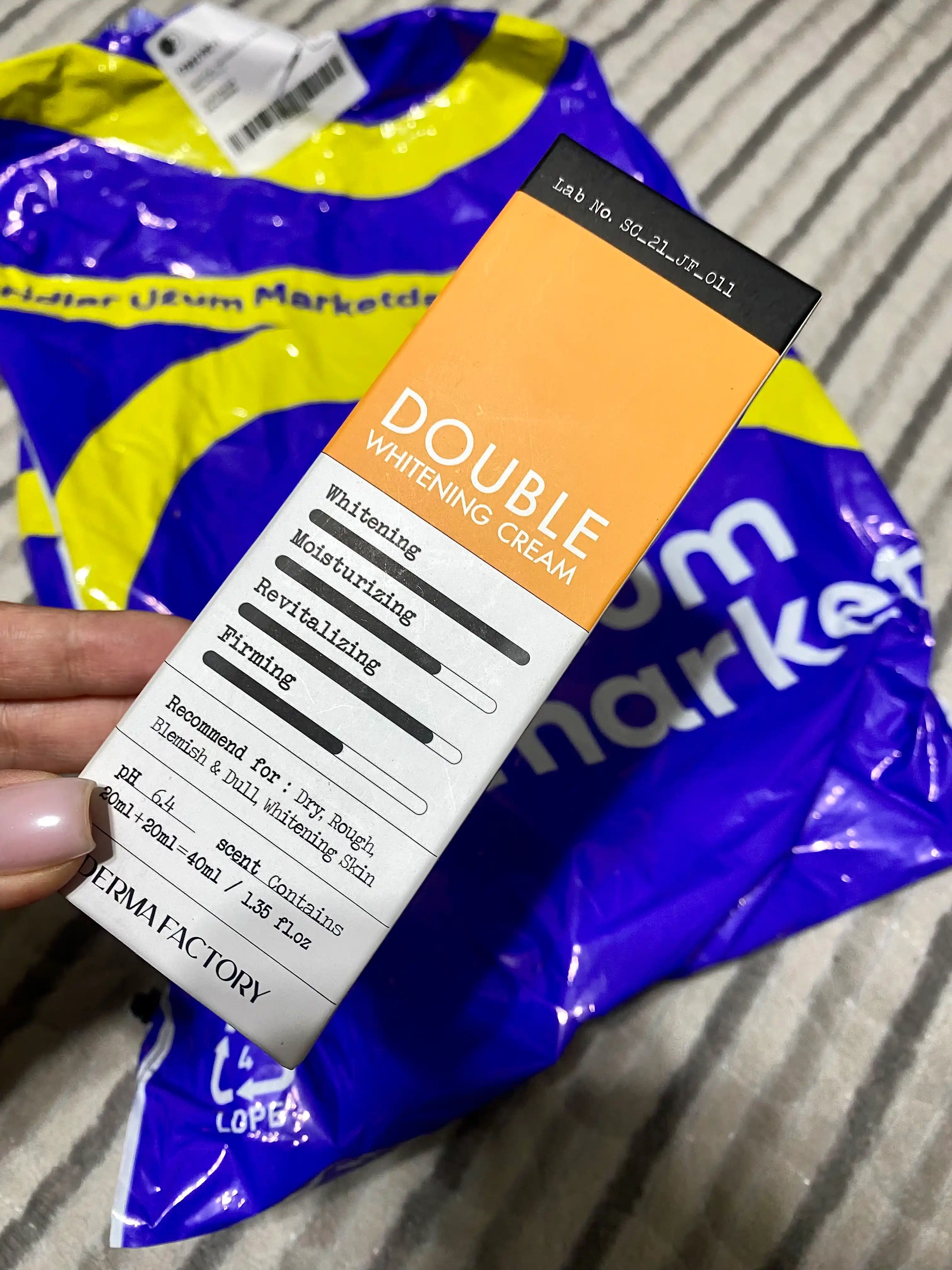 Крем для лица осветляющий Derma Factory Double Whitening Cream, с двойным составом, 40 мл
