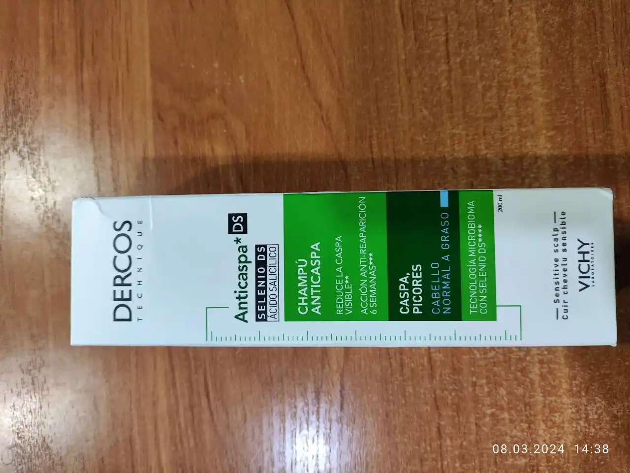 Intensiv shampunni parvarish qilish VICHY DERCOS, oddiy va yog'li sochlar uchun kepekka qarshi, 200 ml