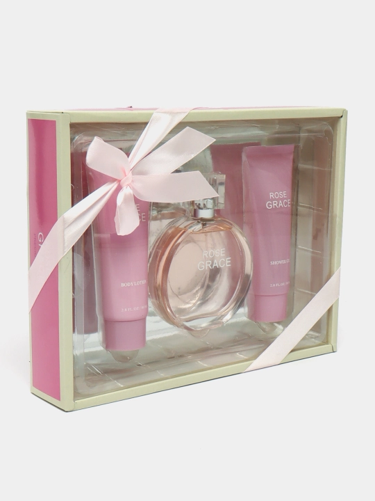 ROSE GRACE ayollar uchun 3-in-1 sovg'a parfyumeriya to'plami