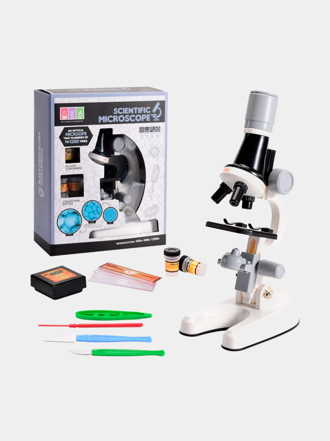 Микроскоп детский школьный с подсветкой "Scientific Microscope" купить ...