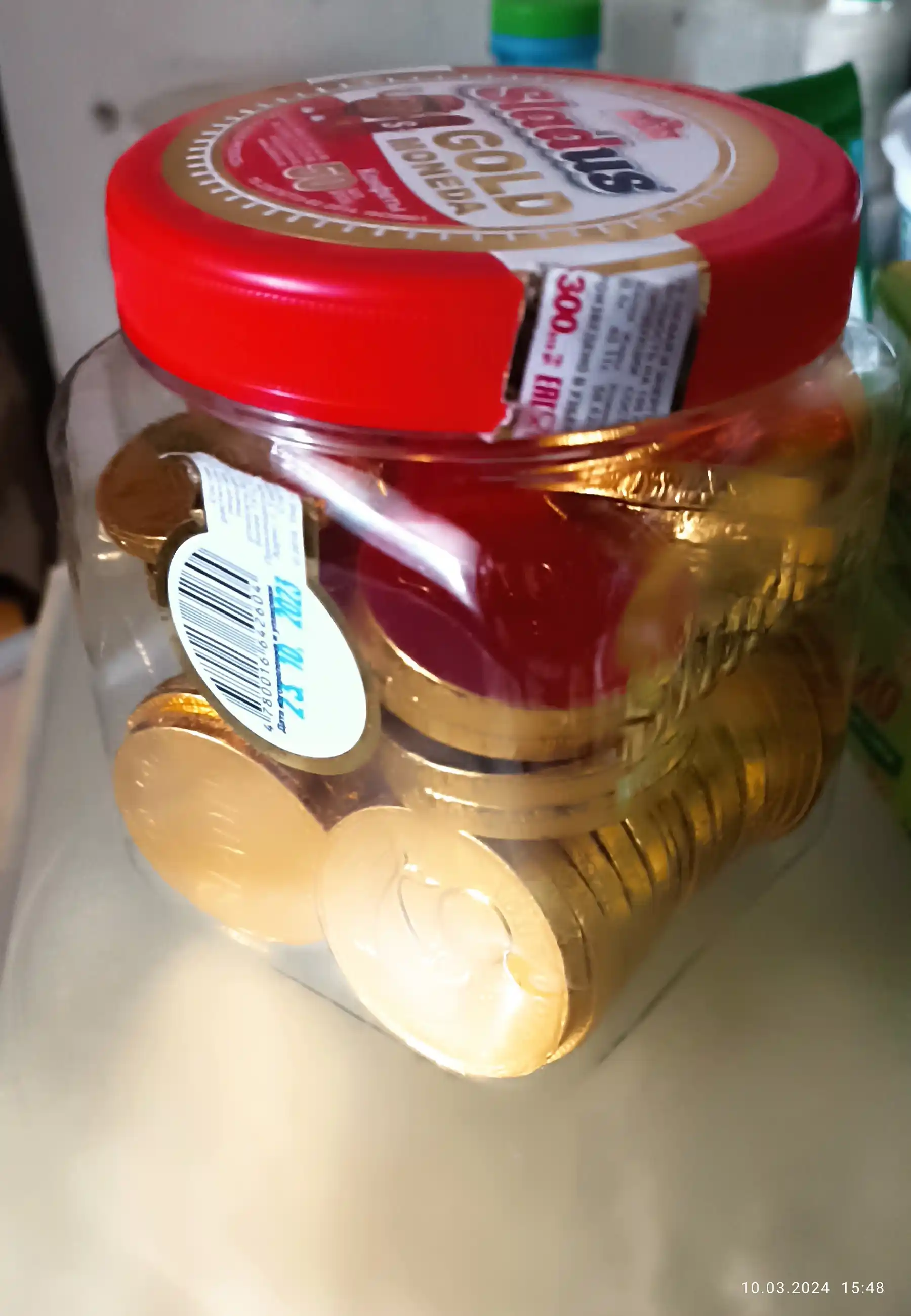 Tangalar shaklidagi sutli shokolad, Sladus Gold Moneda, 300 gr