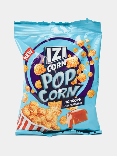 Попкорн сладкий ТМ IZI CORN со вкусом карамели, 80гр — SNACKS1-P0D09DE