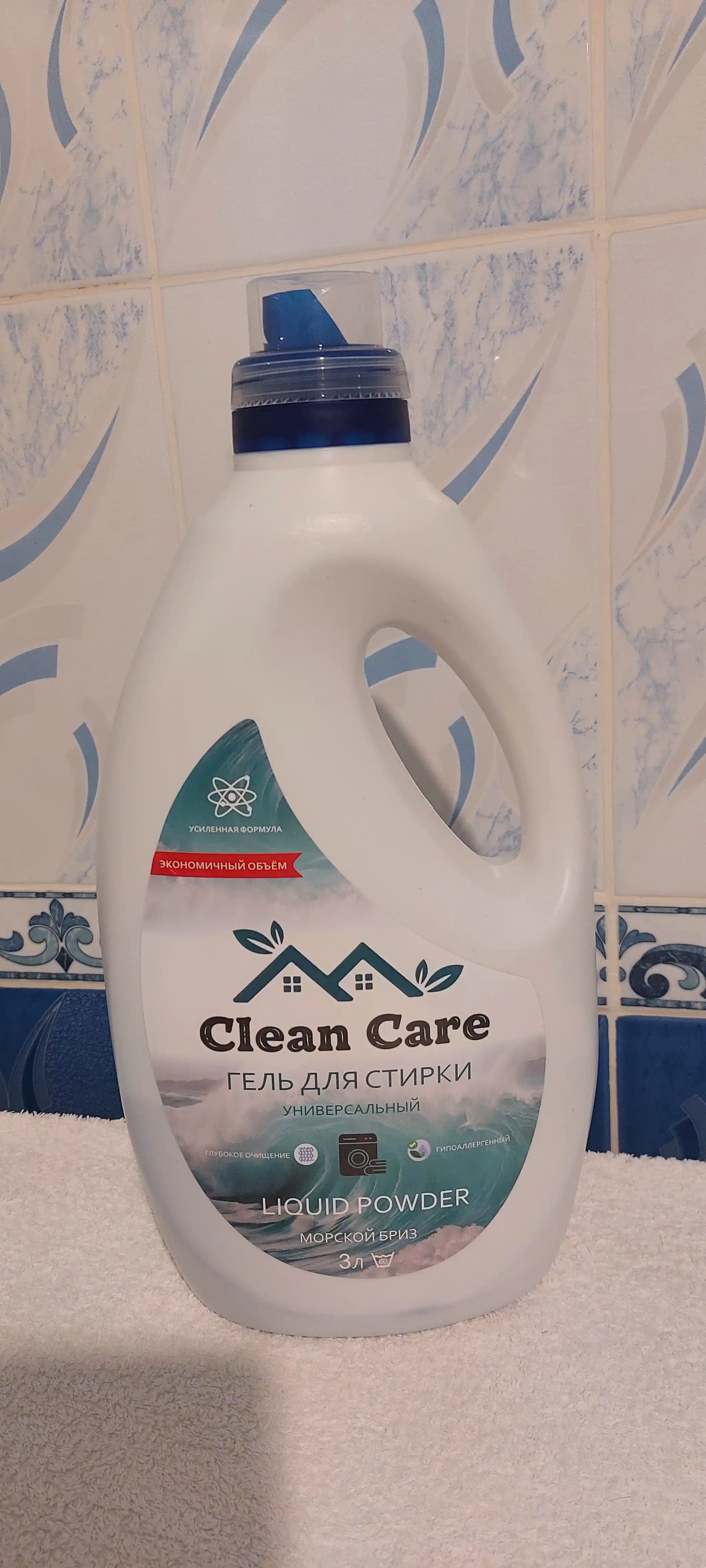 Гель для стирки Clean Care, 3л, универсальный, автомат, жидкий порошок