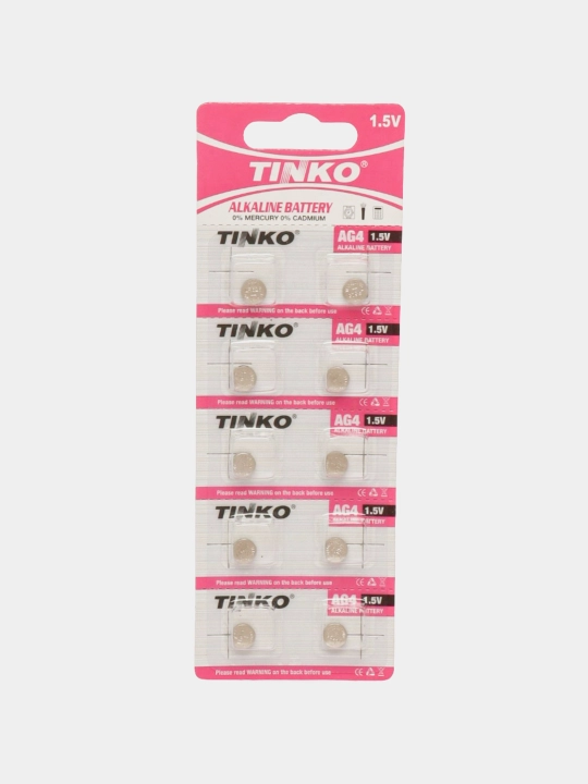 Tugmali batareya markasi Tinko AG4 LR626, 177, 1.5v, 10 dona - 