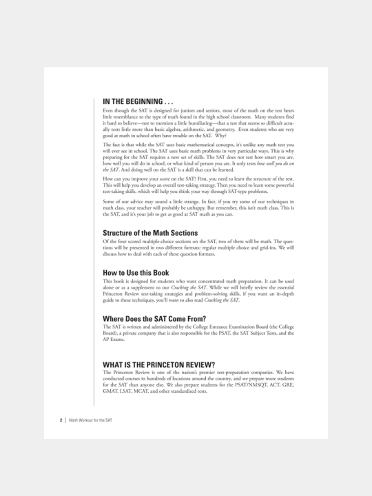 Math Workout for the SAT, 5th Edition by The Princeton Review