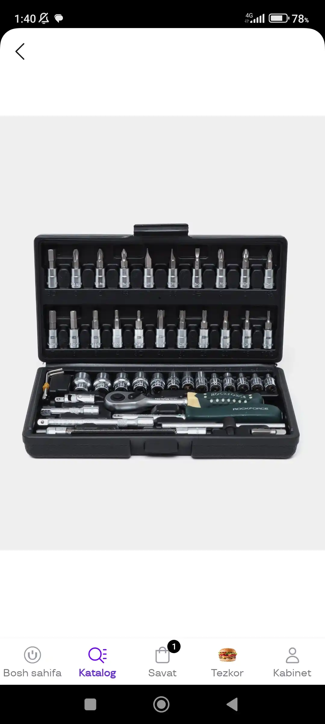 Nabor kluch, asboblar to'plami RockFORCE RF-2462-5, 1/4", 4-14 mm, 46 buyum keysda