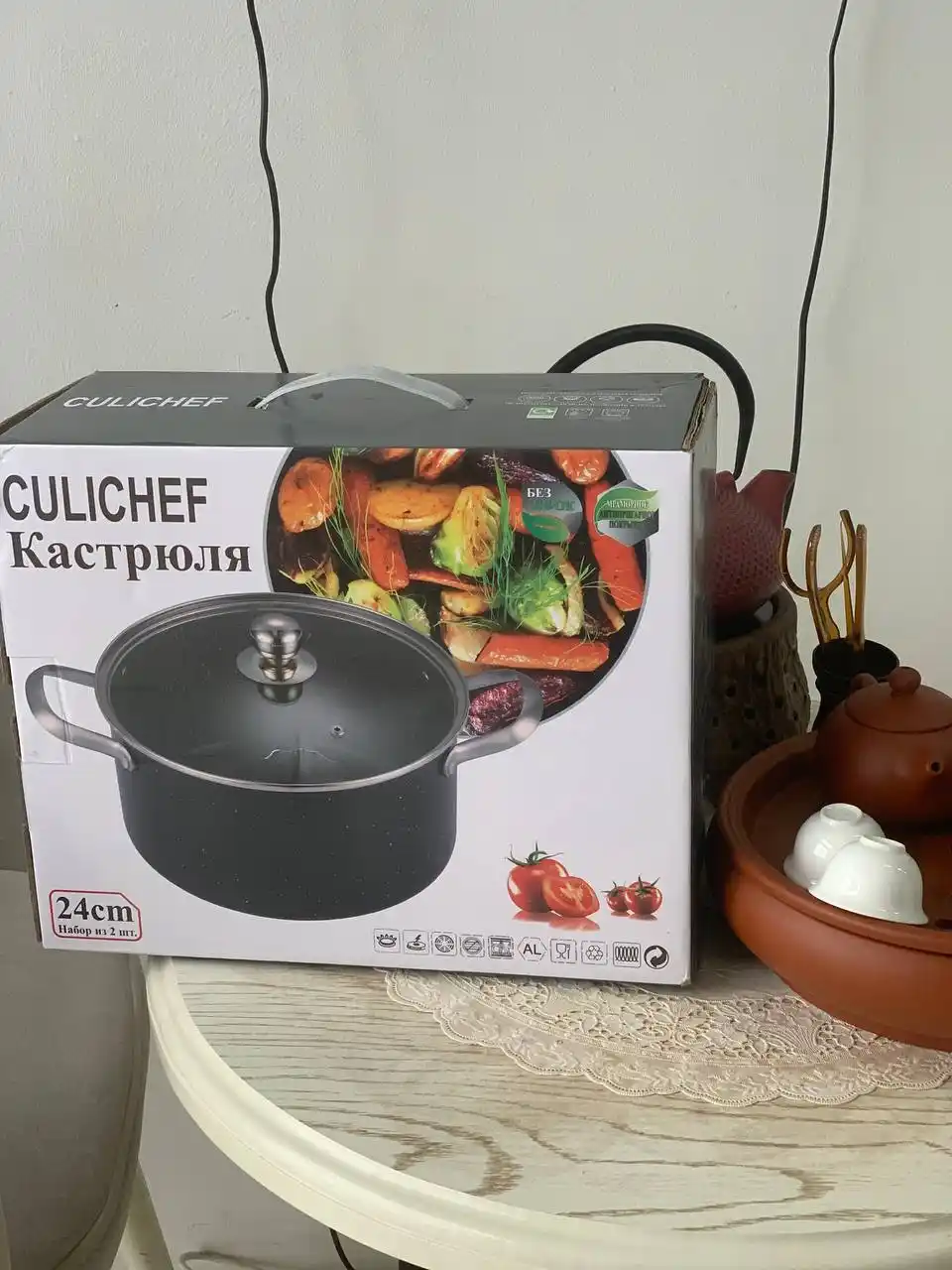 Кастрюля CULICHEF, 4 л, гранитное литье с антипригарным покрытием, черная