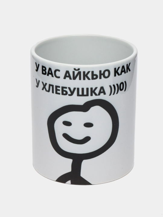 Mem printli krujka, oq, keramika - 