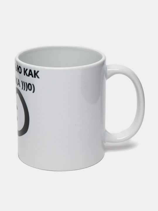 Mem printli krujka, oq, keramika