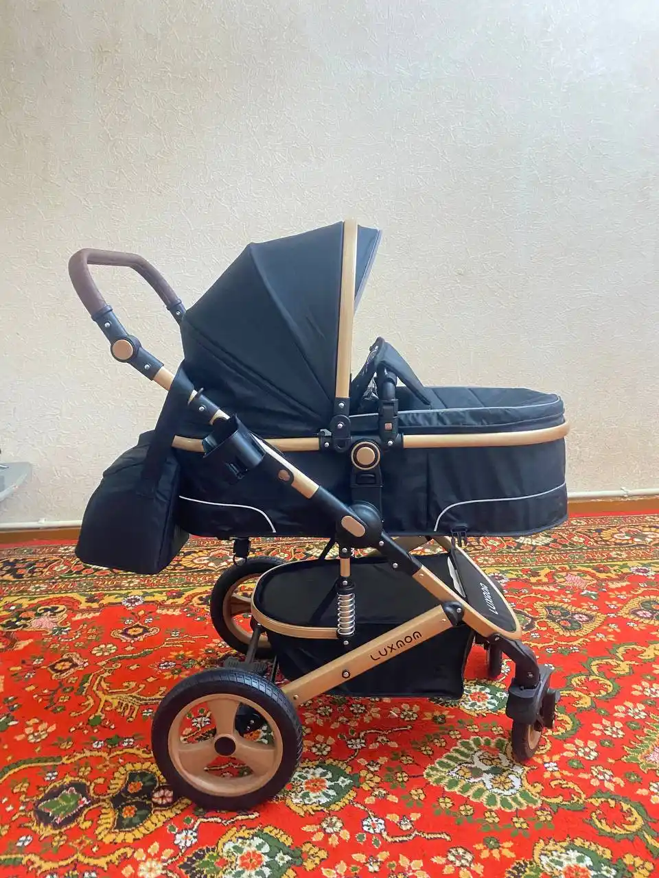 LUXMOM 518 2 tasi 1 da bolalar aravachasi, barcha mavsumiy transformer