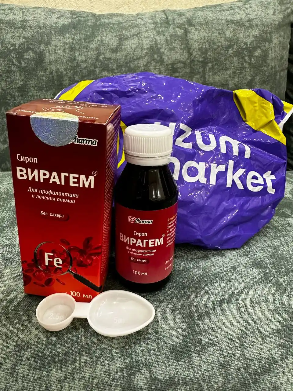 Viragem, temir helati + sink, vitamin C, B9, B12, bolalar va kattalar anemiyasida, 100 ml