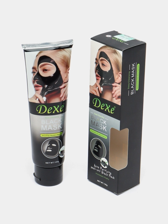 Yuz uchun qora niqob Dexe, qora nuqtaga va aknega qarshi, 120 g - 