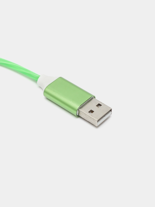 Micro-USB, Type-C, Lightning ulagichli LED yoritgichli zaryadlash kabeli 3 tasi 1 da
