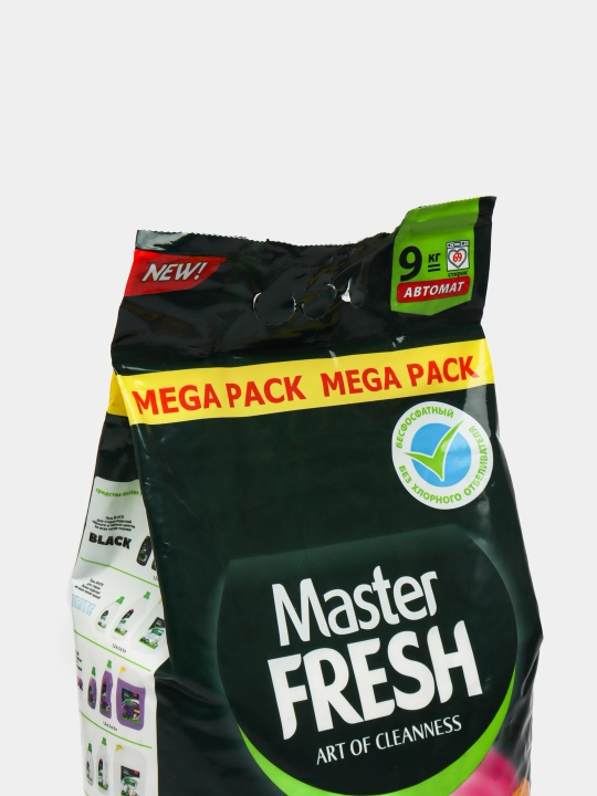Bioparchalanadigan kir yuvish kukuni Master Fresh Color, fosfatsiz, enzimalar bilan, 9 kg