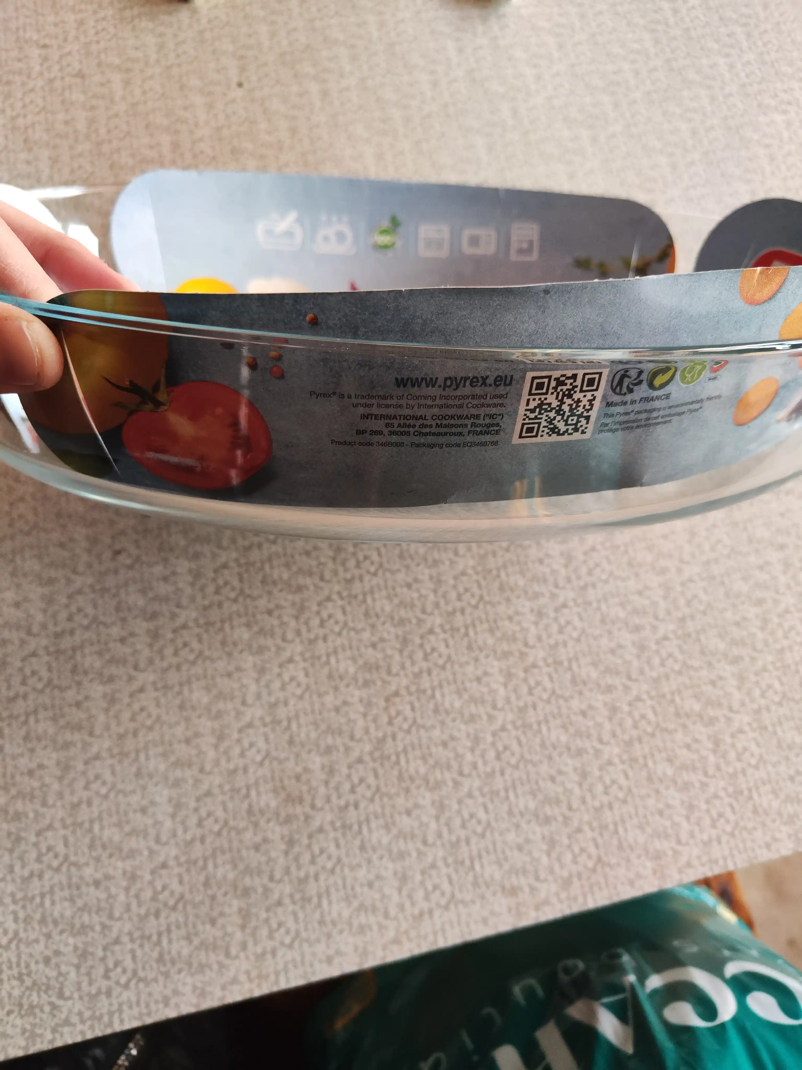 Shishali qolip pechda pishirish uchun Pyrex, 3 litr, 35 * 24 sm