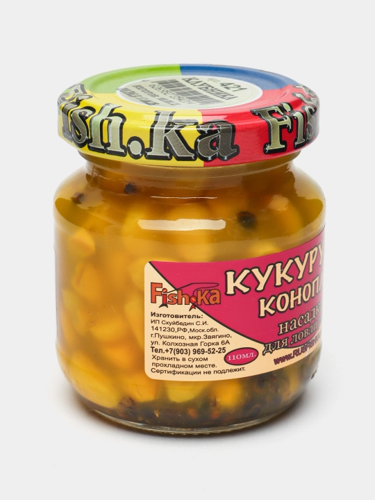 Baliq ovlash uchun ilgakka nasadka Makkajo‘xori Fishka, konserva baliq ovi uchun yem 110 ml