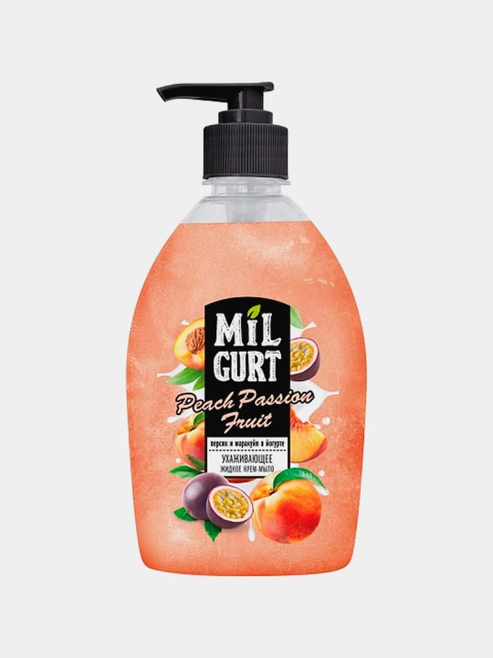 Жидкое крем-мыло Milgurt, персик и маракуйя в йогурте, 500 мл - 