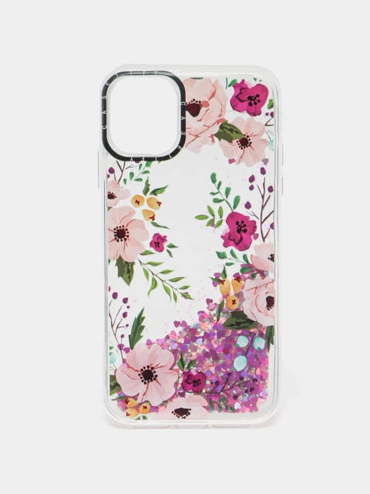 IPhone 11, 12, 13, Pro, Pro Max uchun suyuq yaltiroq shaffof g‘ilof, stressga qarshi