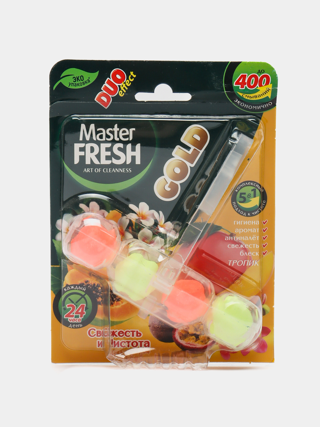 Unutaz uchun osma blok Master Fresh Gold Duo Effect 5 tasi 1 da, Tropik, 1 dona - 
