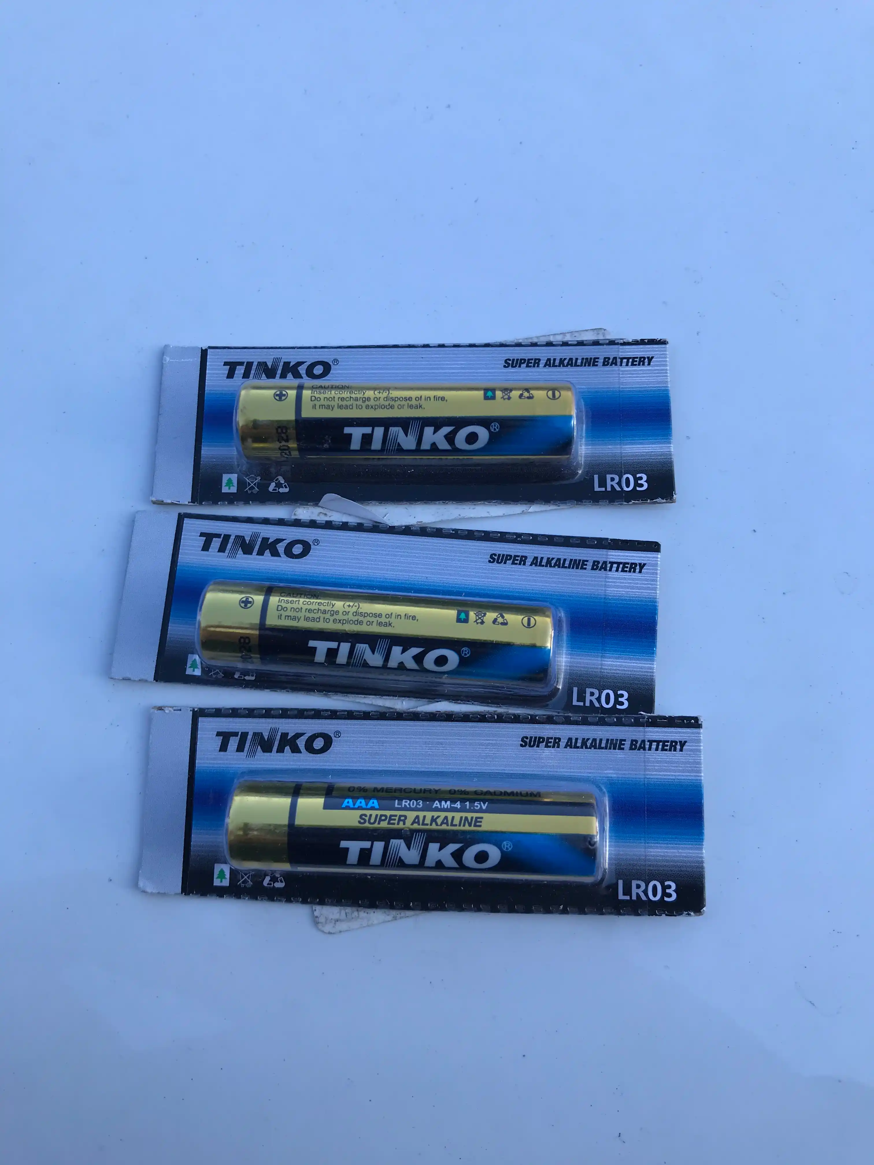 Silindrsimon batareyalar, markasi Tinko AAA  1.5v, 2 dona