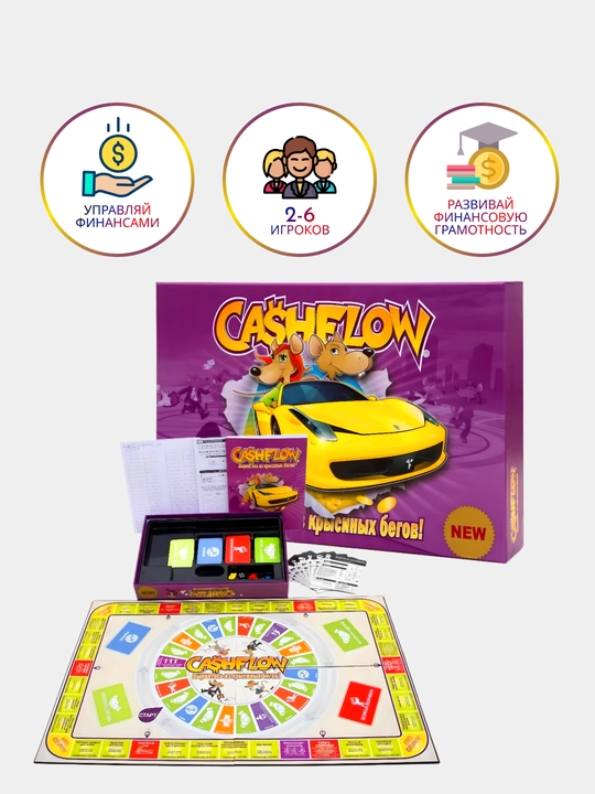 Настольная игра Cashflow, денежный поток, вырвись из крысиных бегов - 