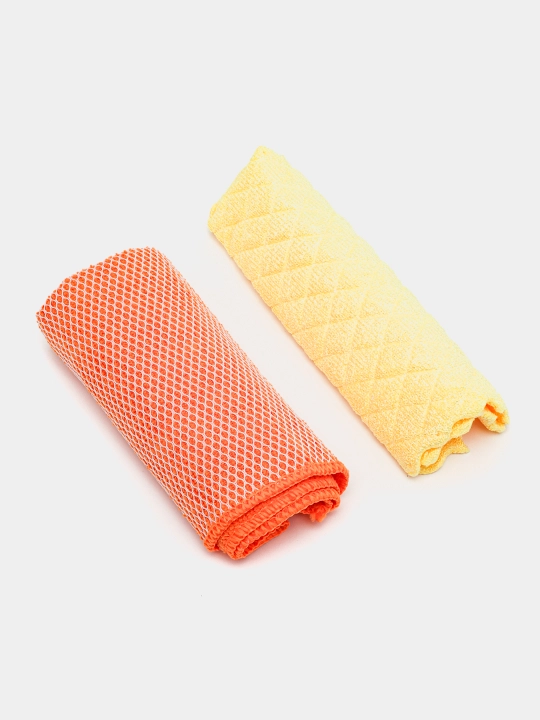 Набор салфеток из микрофибры, 4 шт, 30*30 см + порофибра, 1 шт, 20*18 см, AB-V-07