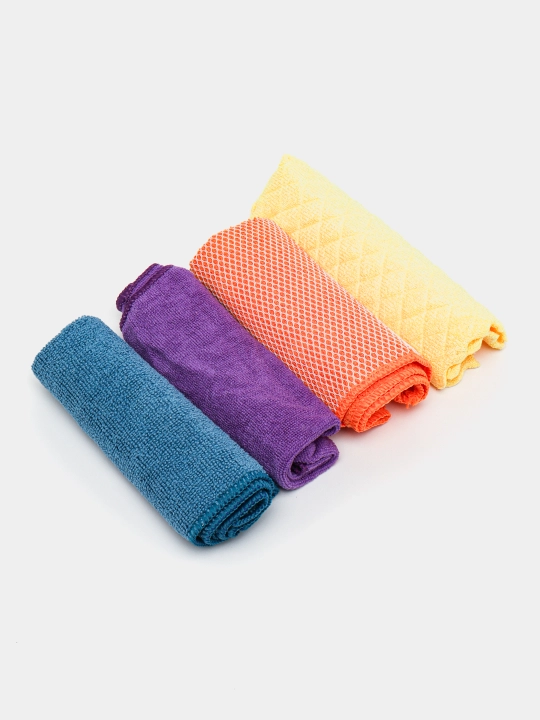 Mikrofiber matolar to'plami, 4 dona, 30*30 sm + ko'pikli tola, 1 dona, 20*18 sm, AB-V-07 - 