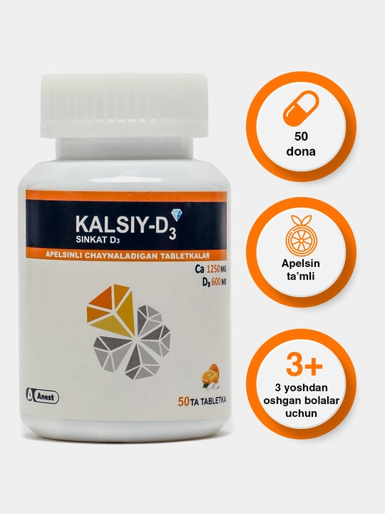 Kaltsiy D3 Anestpharma, 50 dona