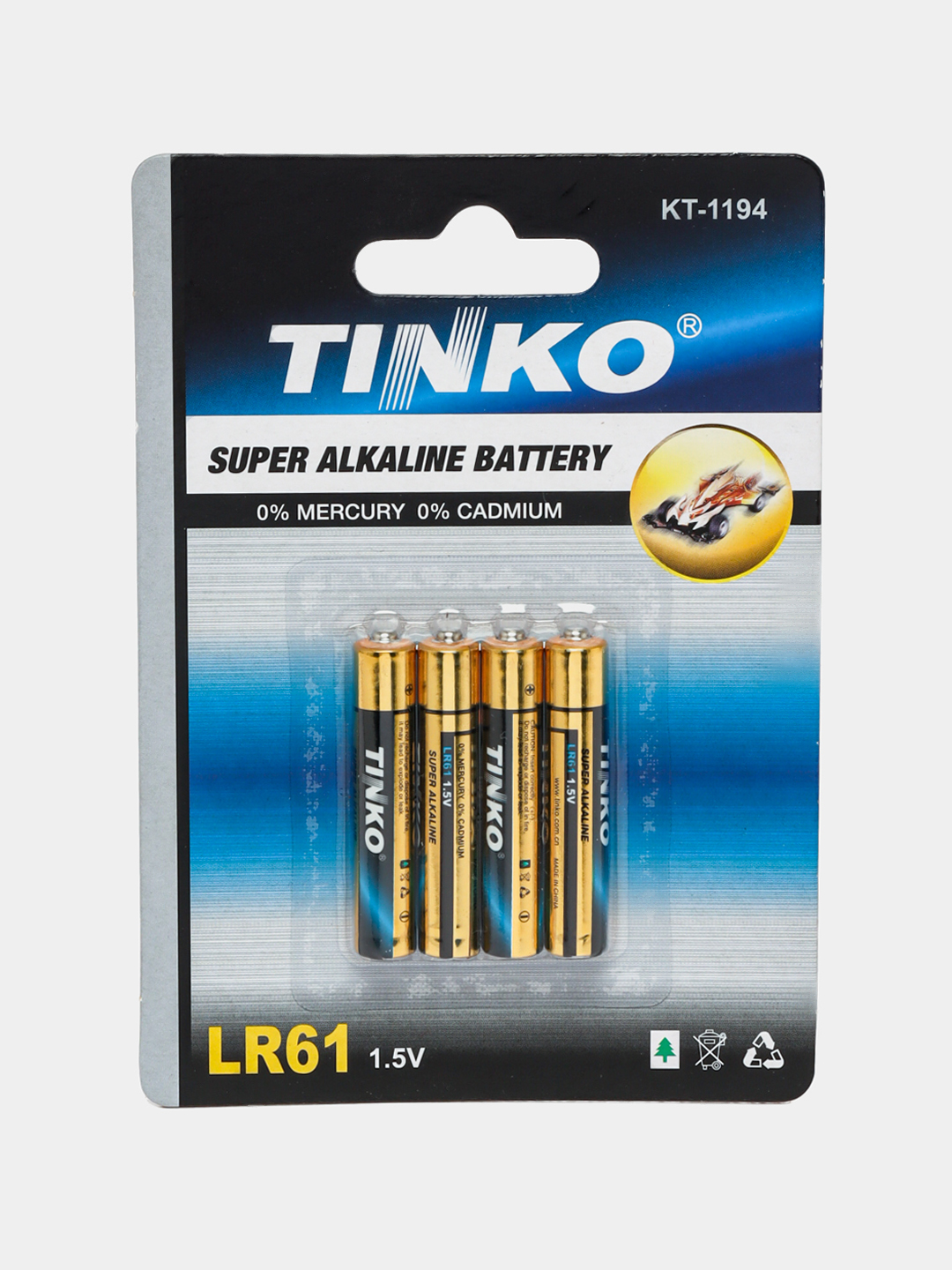 АААА Silindrsimon batareyalar, markasi Tinko LR61 (AAAA, 1.5V, 4 dona)