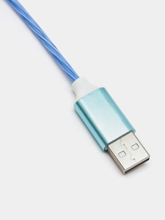 Micro-USB, Type-C, Lightning ulagichli LED yoritgichli zaryadlash kabeli 3 tasi 1 da