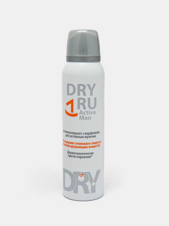 Parfyum bilan antiperspirant DRY RU Active Man, erkaklar uchun, 150 ml