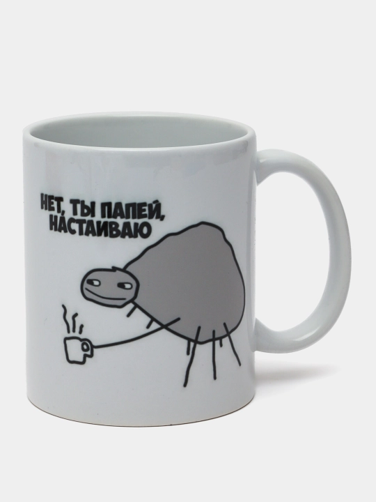 Mem printli krujka, oq, keramika