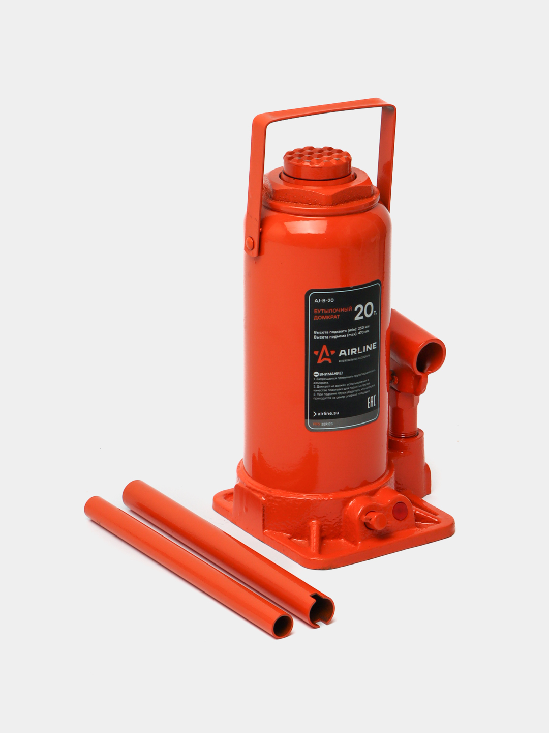 Domkrat butulka shakli 20 t PRO MIN - 250 mm, MAX - 470 mm, AJ-B-20 - 