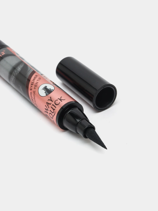 Подводка-фломастер для глаз HudaBeauty Waterproof, 2 в 1, чёрная