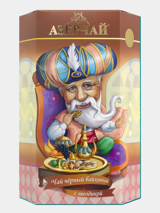 Черный чай байховый Азерчай Якубович, с гвоздикой, 100 г*20