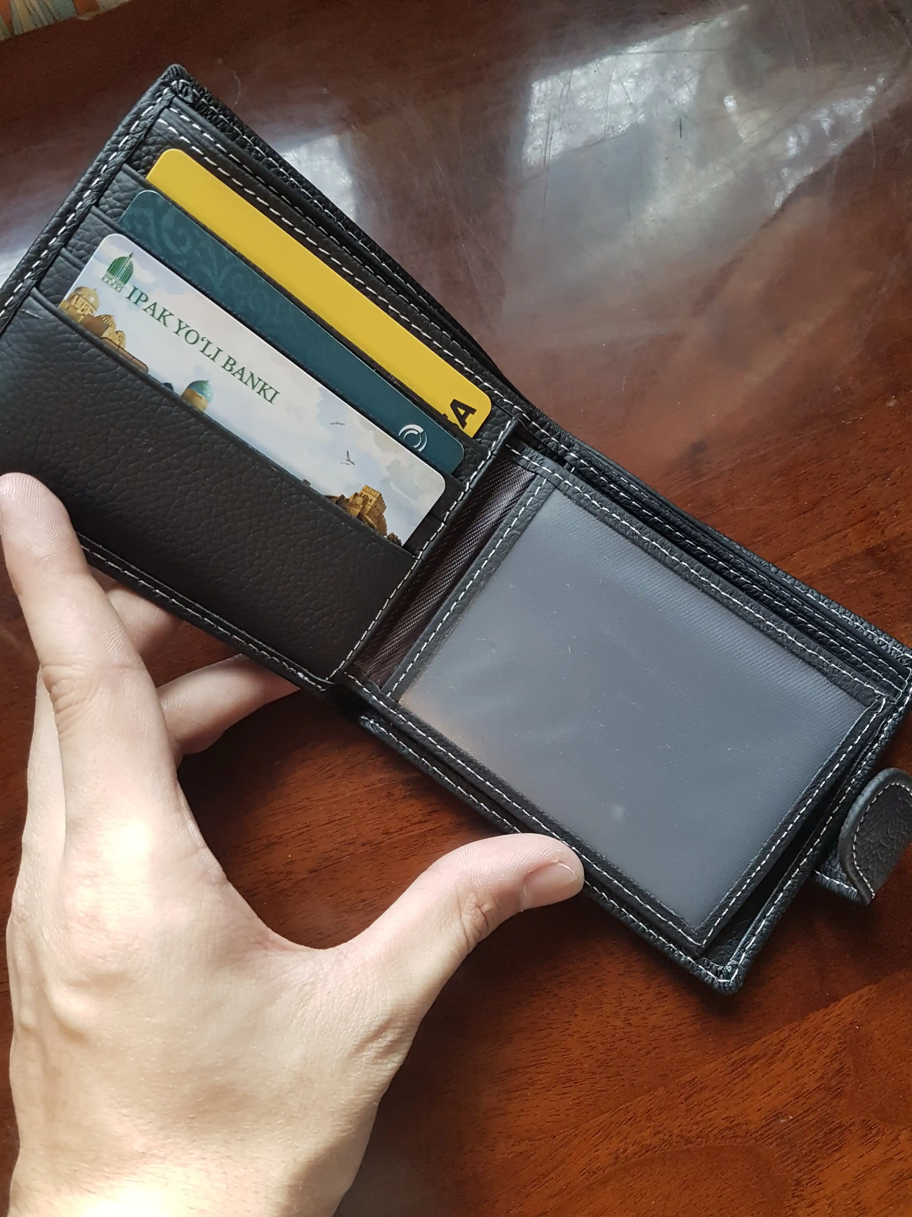Erkaklar hamyoni Genuine Leather Pocket Wallet