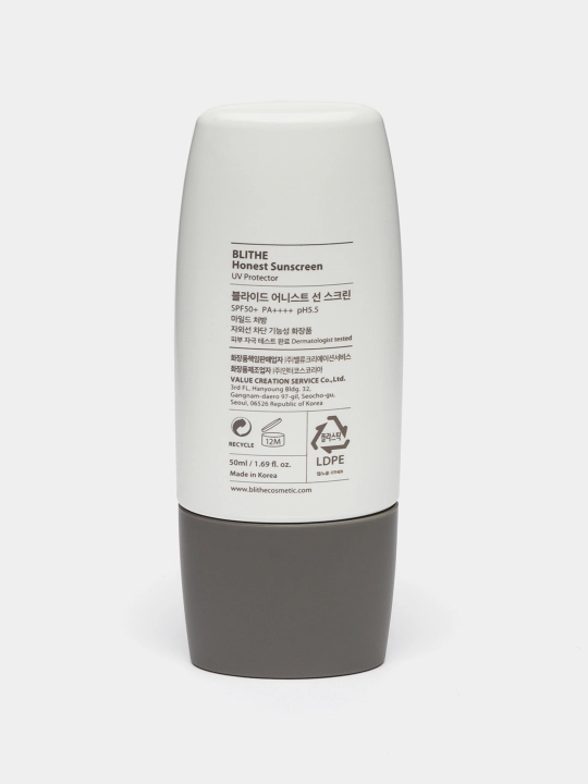 Quyoshdan himoya qiluvchi krem Blithe Honest SPF 50 + PA + ++ +