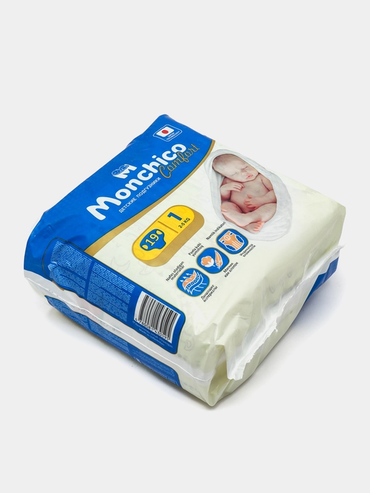 Детские подгузники Monchico Comfort размер 1, для 2-4 кг, 19 шт