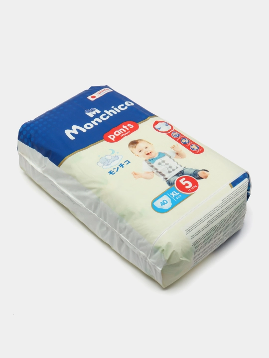Детский подгузники-трусики Monchico, размер №5 XL, для 12-18 кг, 40 шт