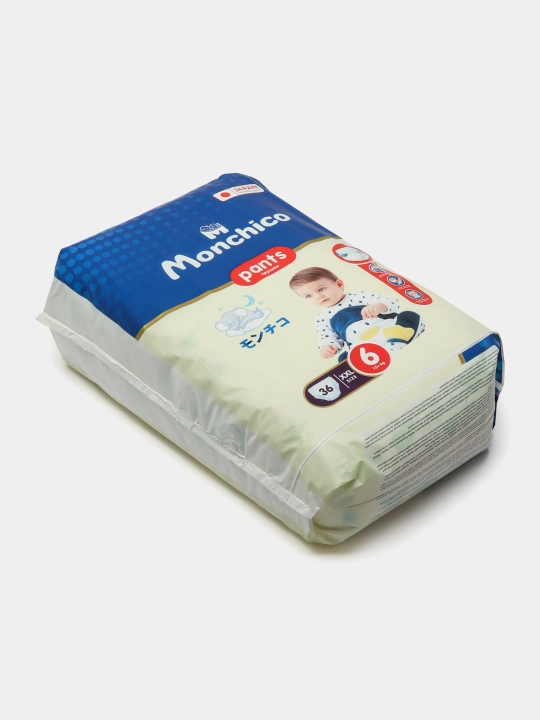 Monchico, детские подгузники-трусики, размер №6 XXL, 15+ кг, 36 шт