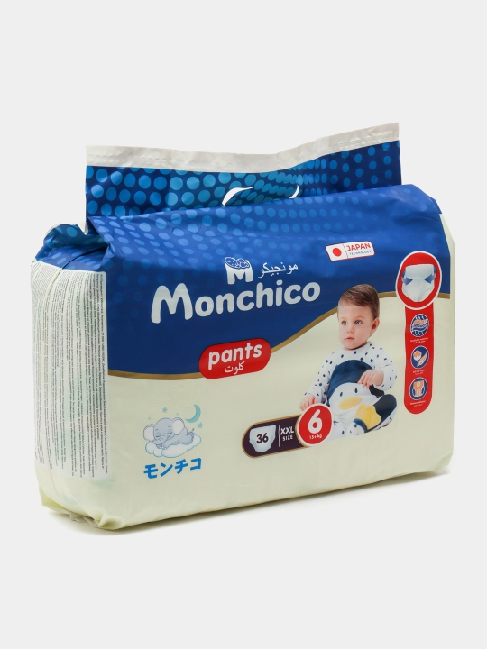 Monchico, детские подгузники-трусики, размер №6 XXL, 15+ кг, 36 шт