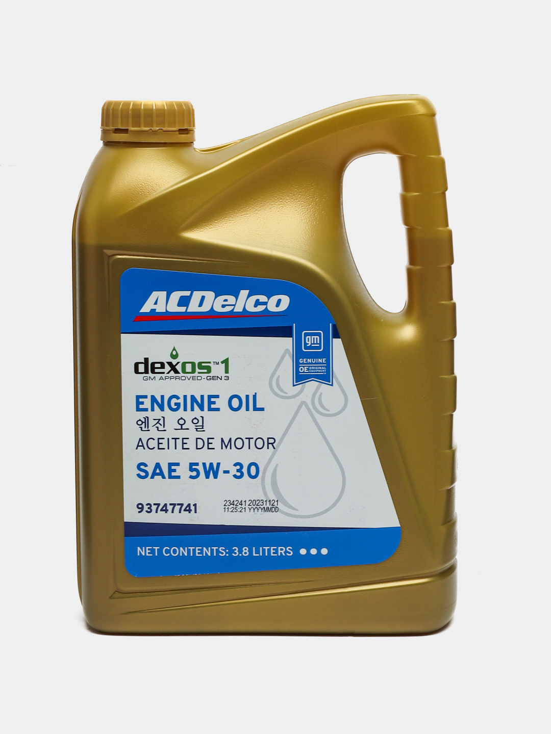 Моторное масло 5w30 (Dexos1) 3.8L GM Korea купить по низким ценам в ...