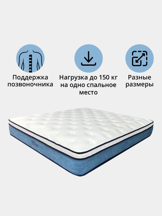 Milano anatomik matras, balandligi 28 sm, mustaqil prujinalar, Luxmatras