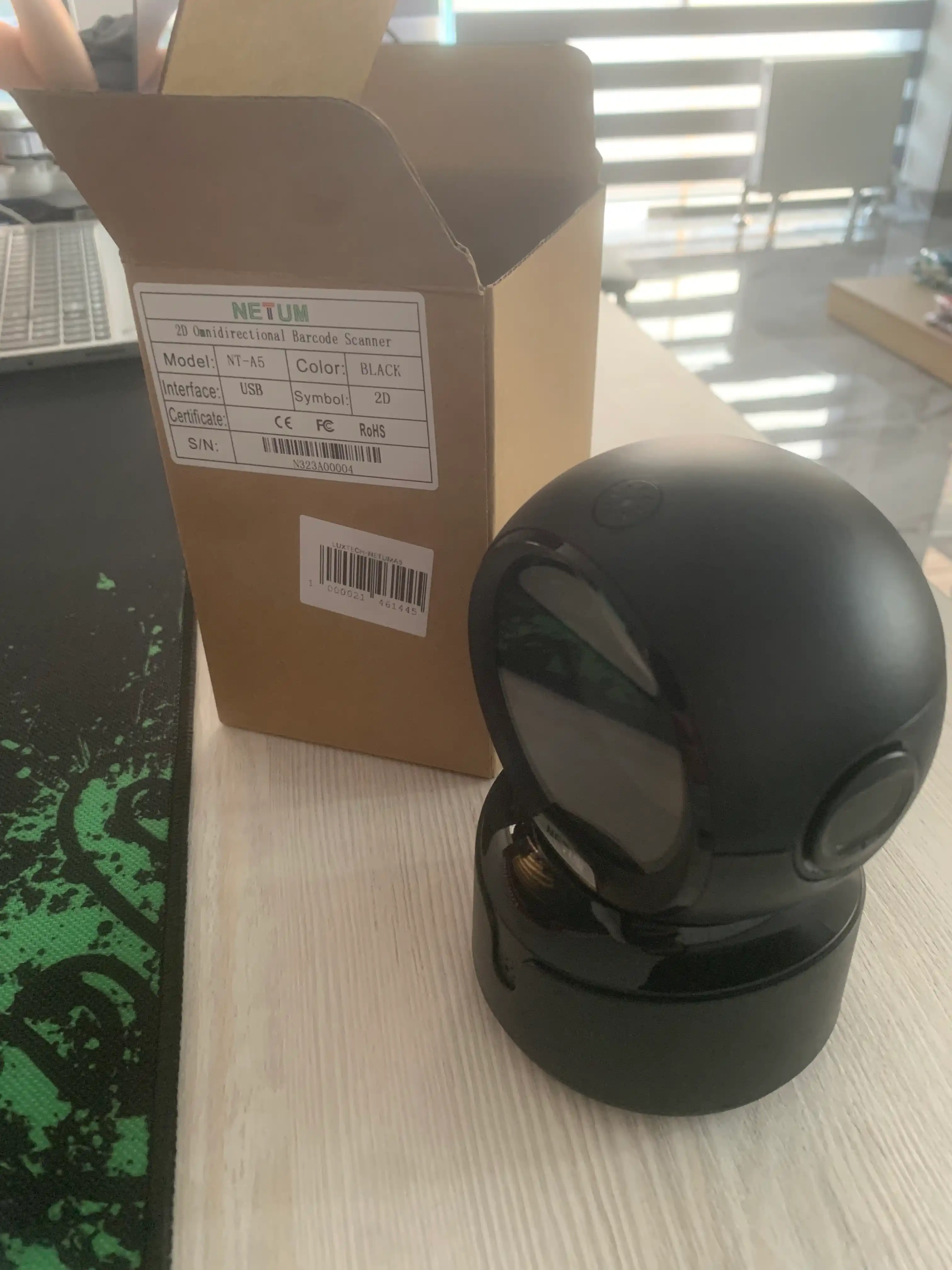 Shtrix-kod skaner NETUM A5, 1D va 2D avtomatik sensor bilan