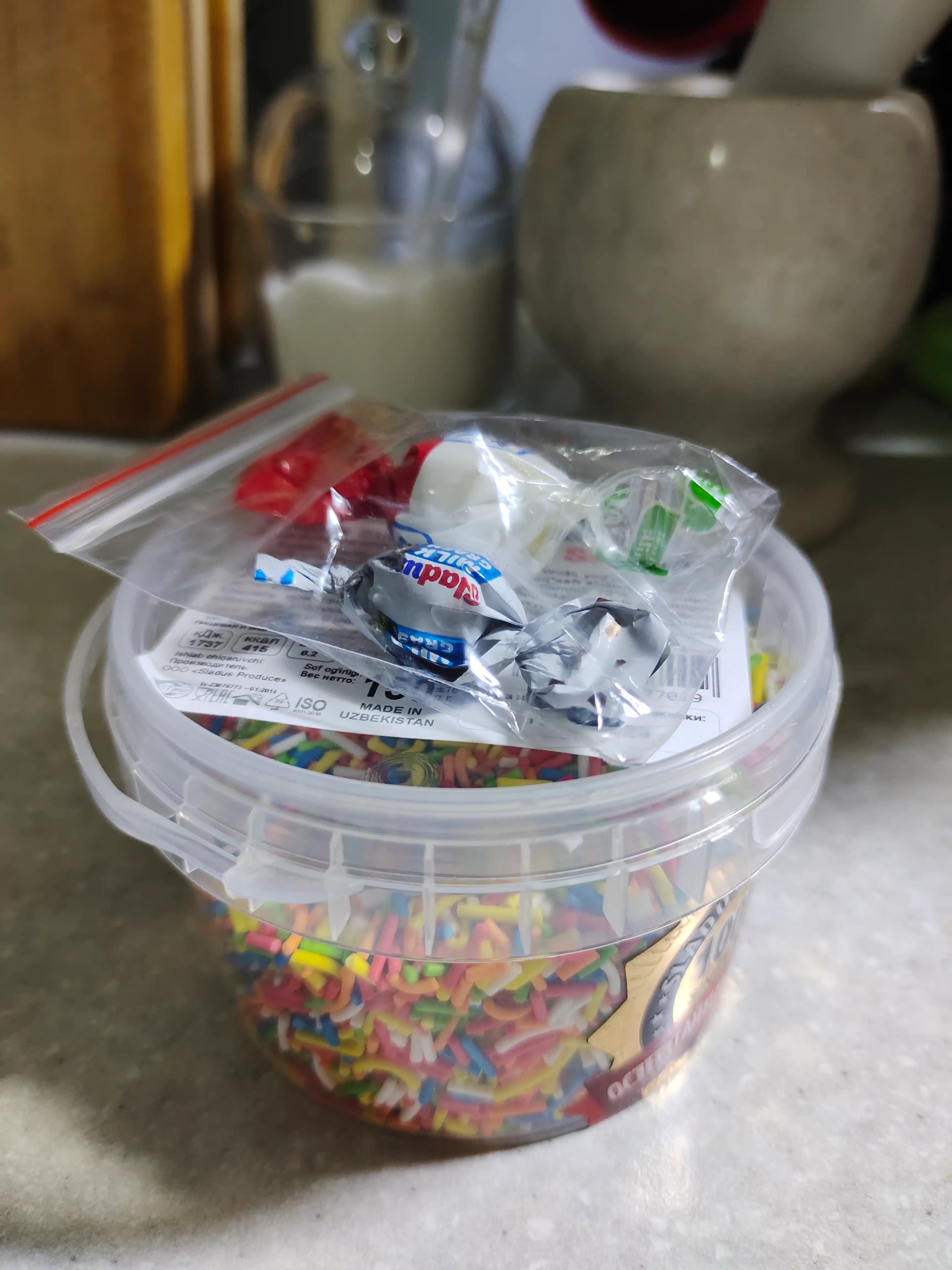 Sladus Stik Light qandolat bezagi uchun dekor rangli konfetlar, 150 g