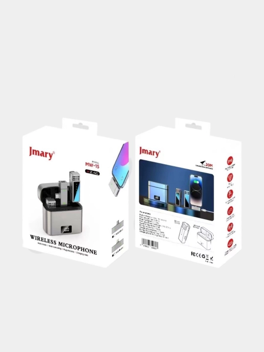 Mobil Type-C va iphone uchun jmary MW-15 2.4 g simsiz mikrofon