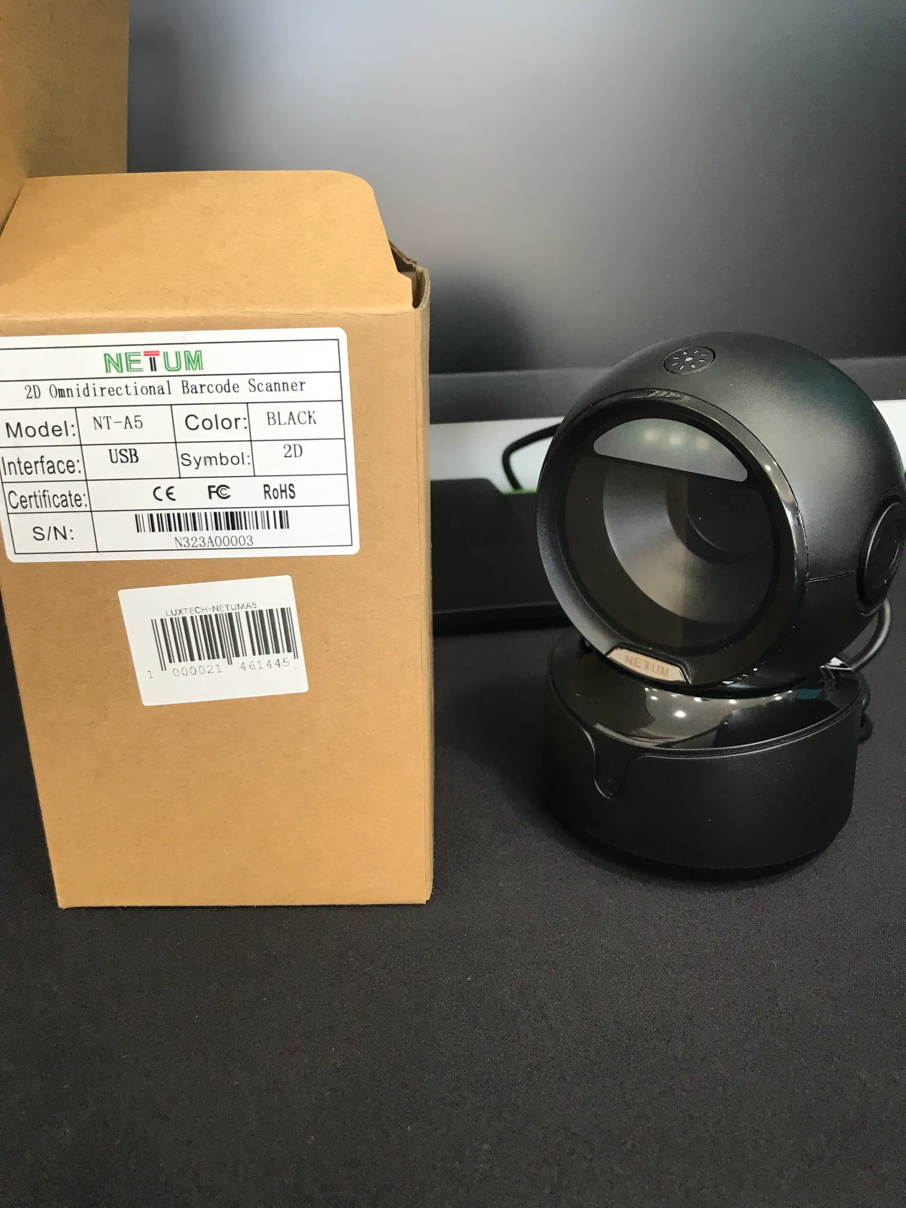 Shtrix-kod skaner NETUM A5, 1D va 2D avtomatik sensor bilan