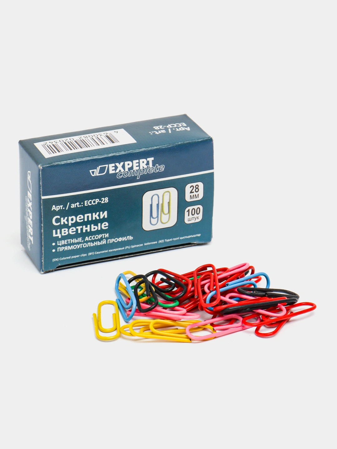 Скрепки цветные в наборе от "Expert Complete", 100 шт