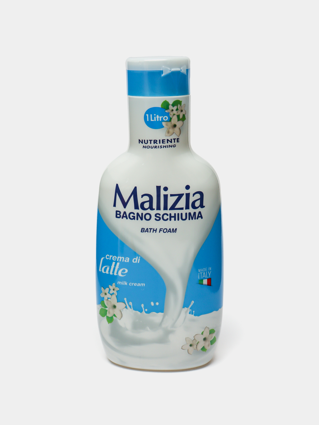 Гель-пена для душа и ванны Malizia, молочный крем, 1 л
