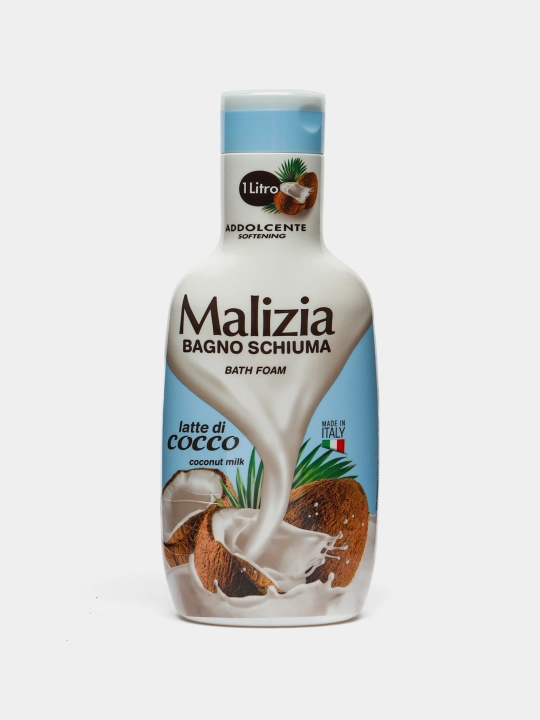 Гель-пена для душа и ванны Malizia, кокосовое молоко, 1 л